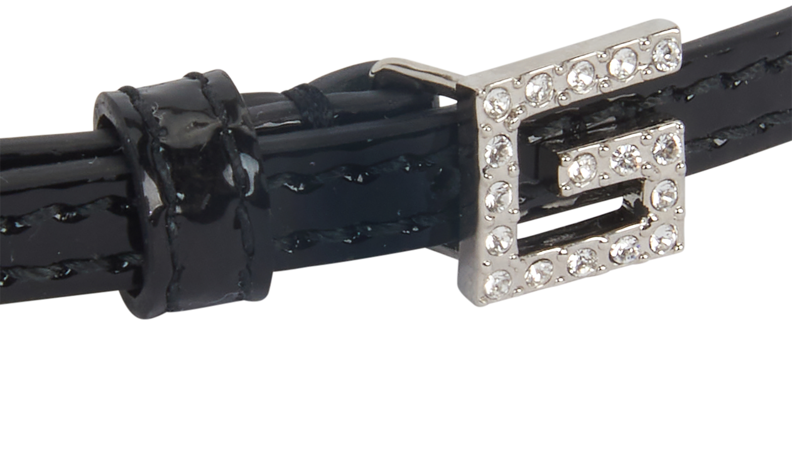 Gucci Choker with Crystals G, &pound;95, Jewellery, Black, Patent Leather, Other view