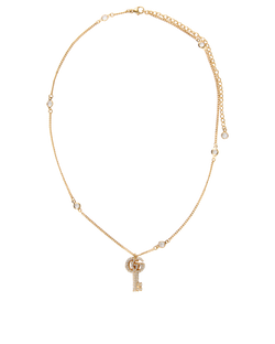 Gucci GG Key Necklace, Brass/Crystal, Gold, 3*