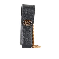 Gucci Lipstick Necklace, Brass/Leather, Gold/Black, 615998, B, 3*