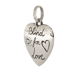 Gucci 'Blind For Love' Heart Pendant, Sterling Silver, B/DB, 2*