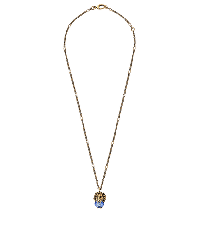 Gucci Lion Pendant Necklace, £120, Jewellery, Gold, Brass, Front view