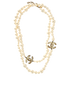 Chanel CC Double-Length Necklace, &pound;1,100, Jewellery, White, Brass/Faux Pearl, Front view