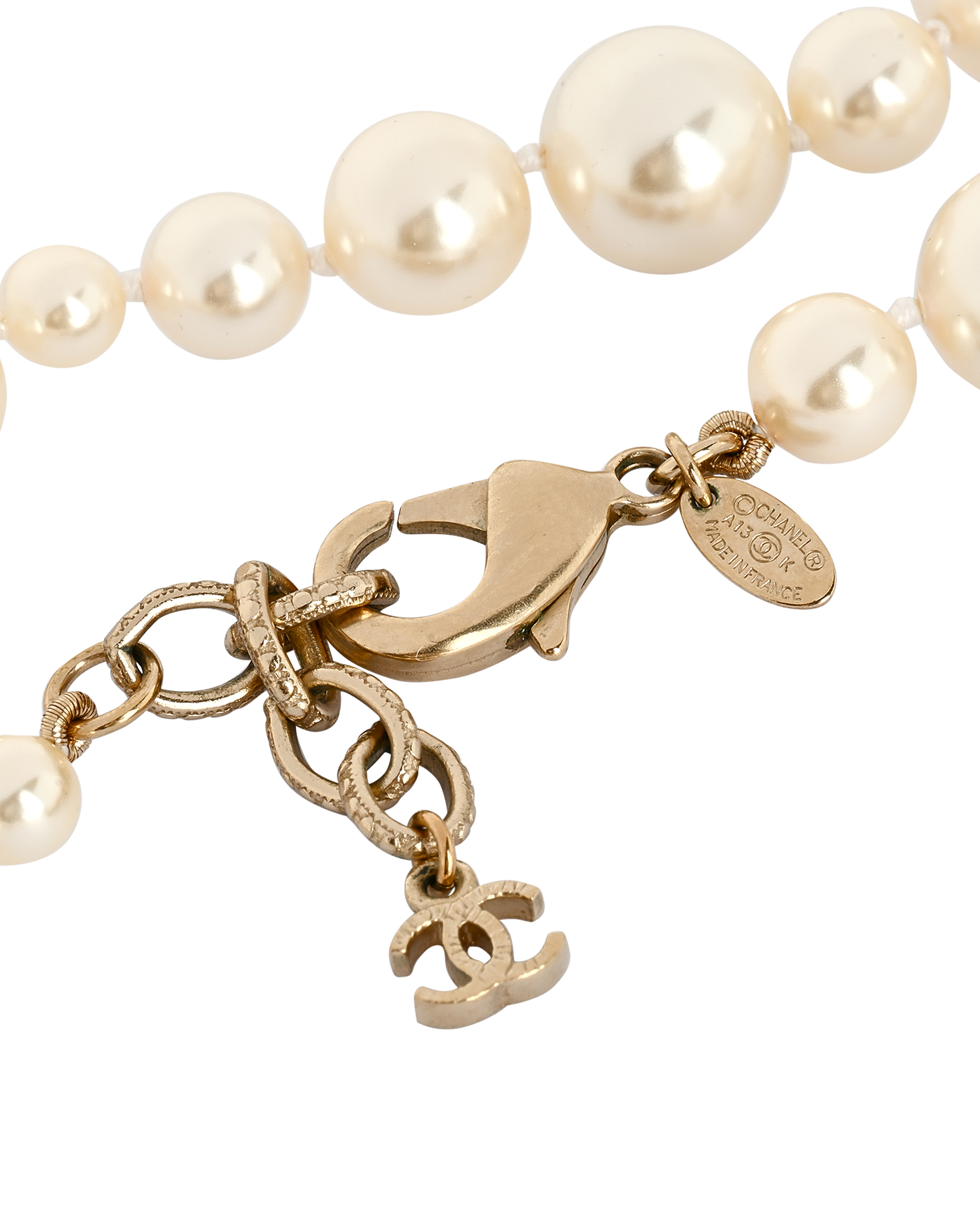 Chanel CC Double-Length Necklace, &pound;1,100, Jewellery, White, Brass/Faux Pearl, Other view