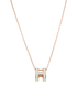 Hermes Pop H Necklace, &pound;220, Jewellery, Cream/Rose Gold, Enamel Coated Ceramic, Other view