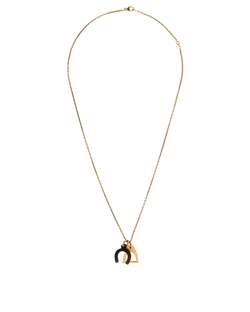 Hermes Buffalo Horn Amulette Equestre Necklace, Brass, Gold, 3*