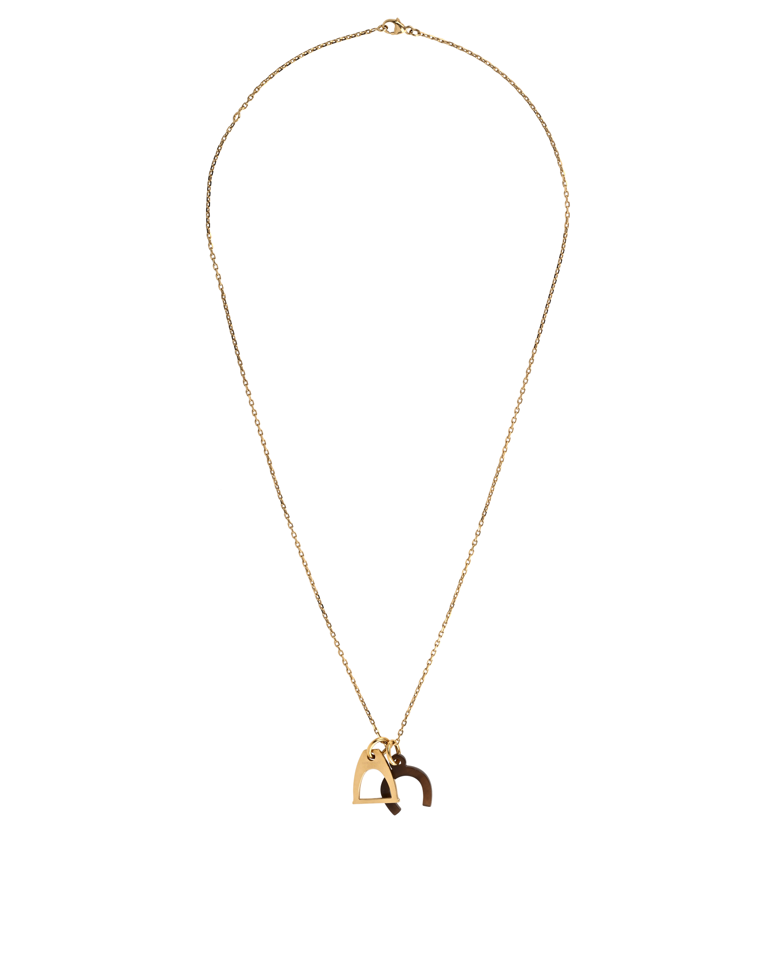 Hermes Buffalo Horn Amulette Equestre Necklace, &pound;210, Jewellery, Gold, Brass, Back view