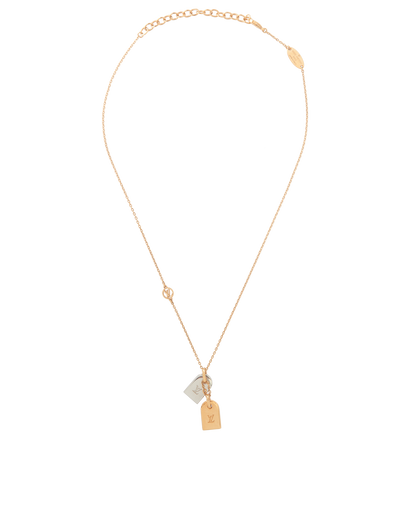 Louis Vuitton Nanogram Tags Necklace, &pound;320, Jewellery, Gold/Silver, Brass, Front view