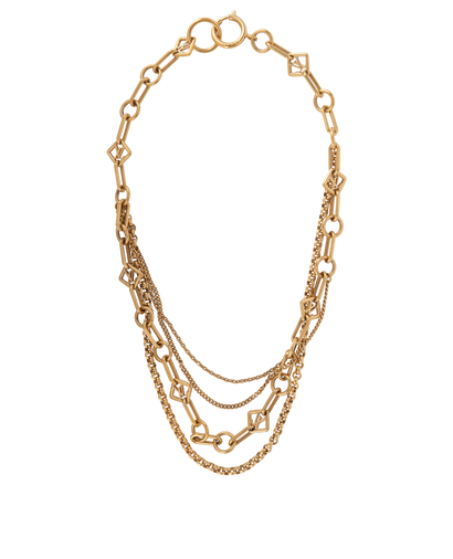 Louis Vuitton Layered Chain Necklace, £180, Jewellery, Gold, Brass, Front view