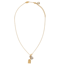 Louis Vuitton Nanogram Necklace, Brass, Gold, 3*