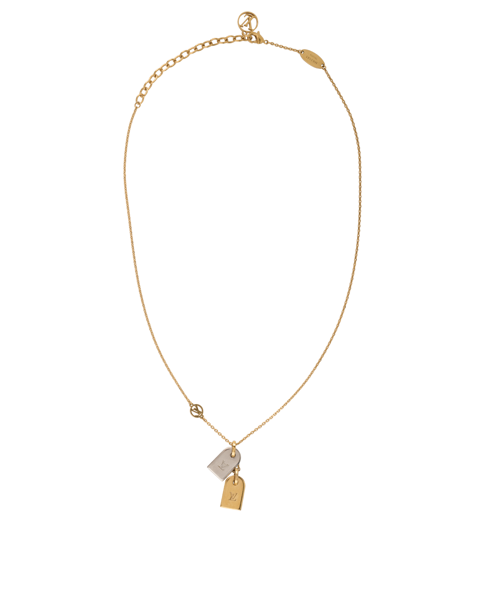 Louis Vuitton Nanogram Necklace, &pound;290, Jewellery, Gold, Brass, Back view