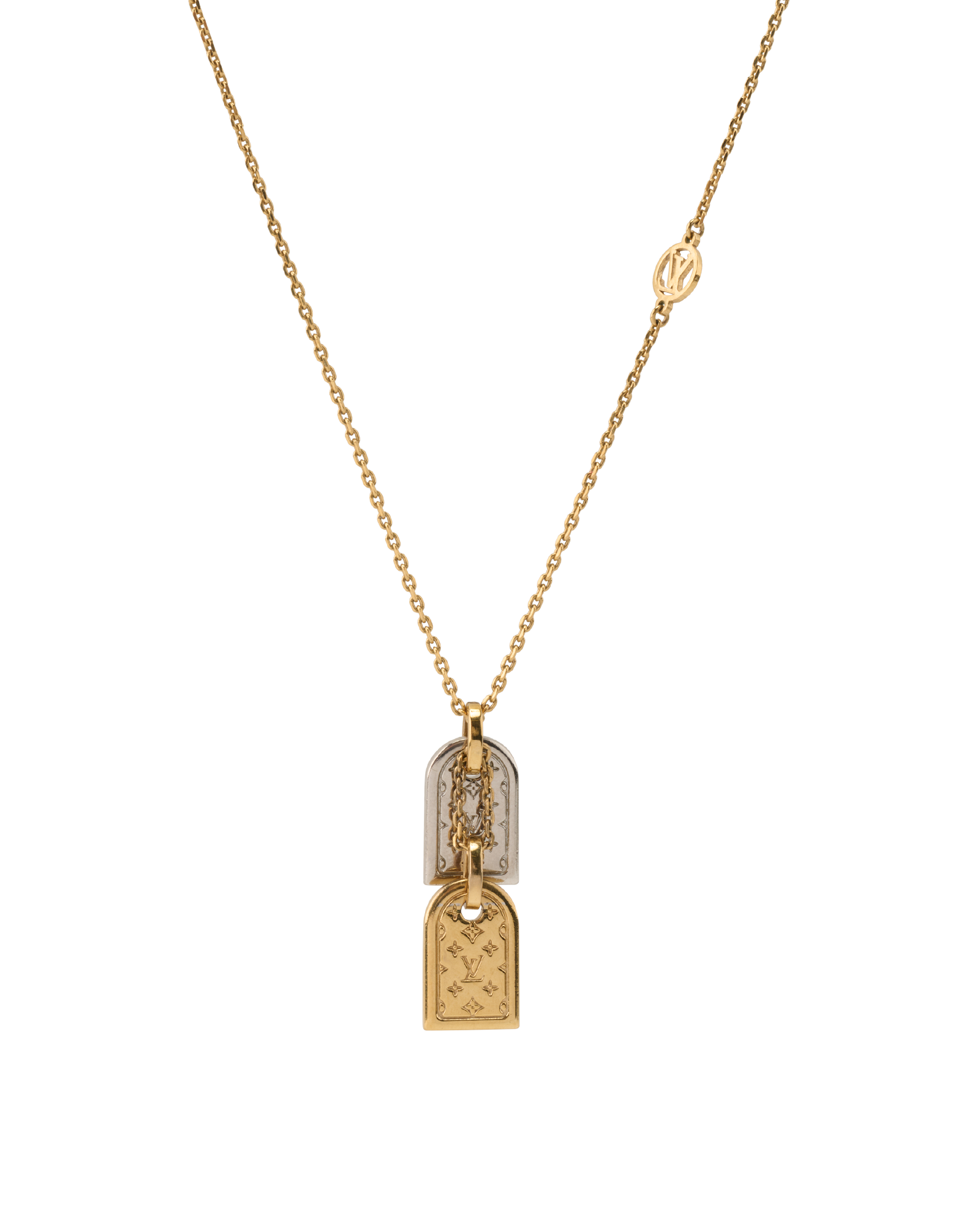 Louis Vuitton Nanogram Necklace, &pound;290, Jewellery, Gold, Brass, Other view