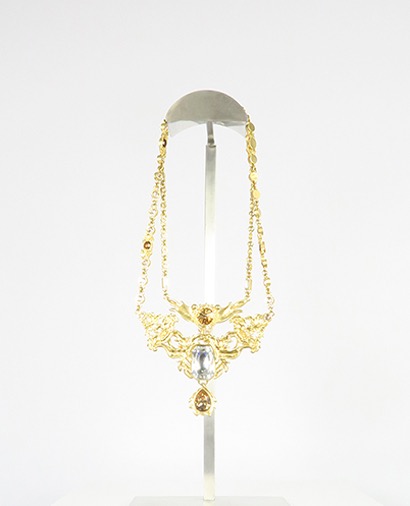 Alexander McQueen Jewelled Gold Necklace, front view