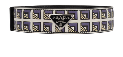 Prada Printed Logo-Plaque Choker, front view