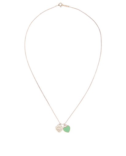 Tiffany Mini Double Heart Tag Necklace, front view