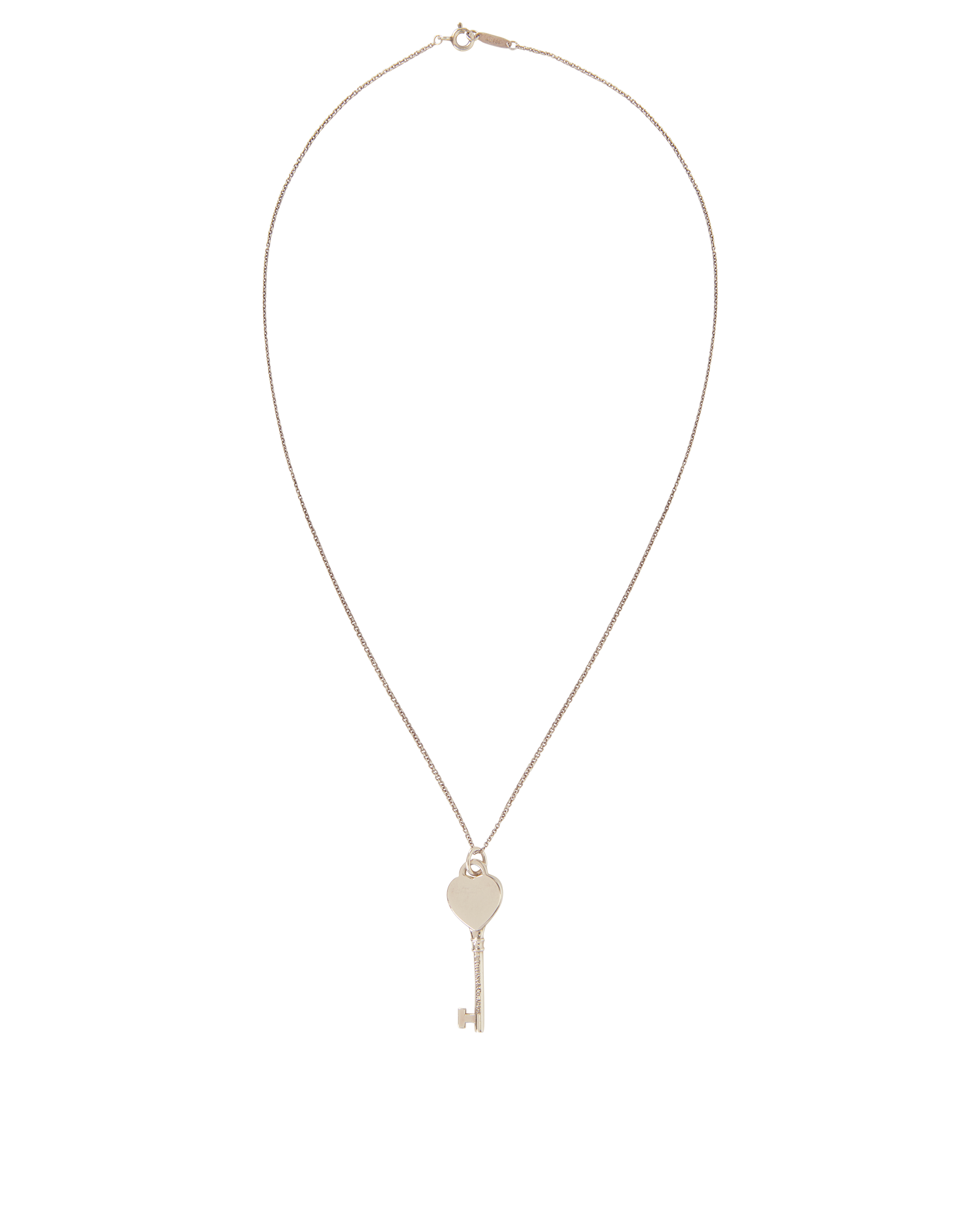 Tiffany & Co. Return to Tiffany Key Necklace, &pound;180, Jewellery, Silver, Sterling Silver, Back view