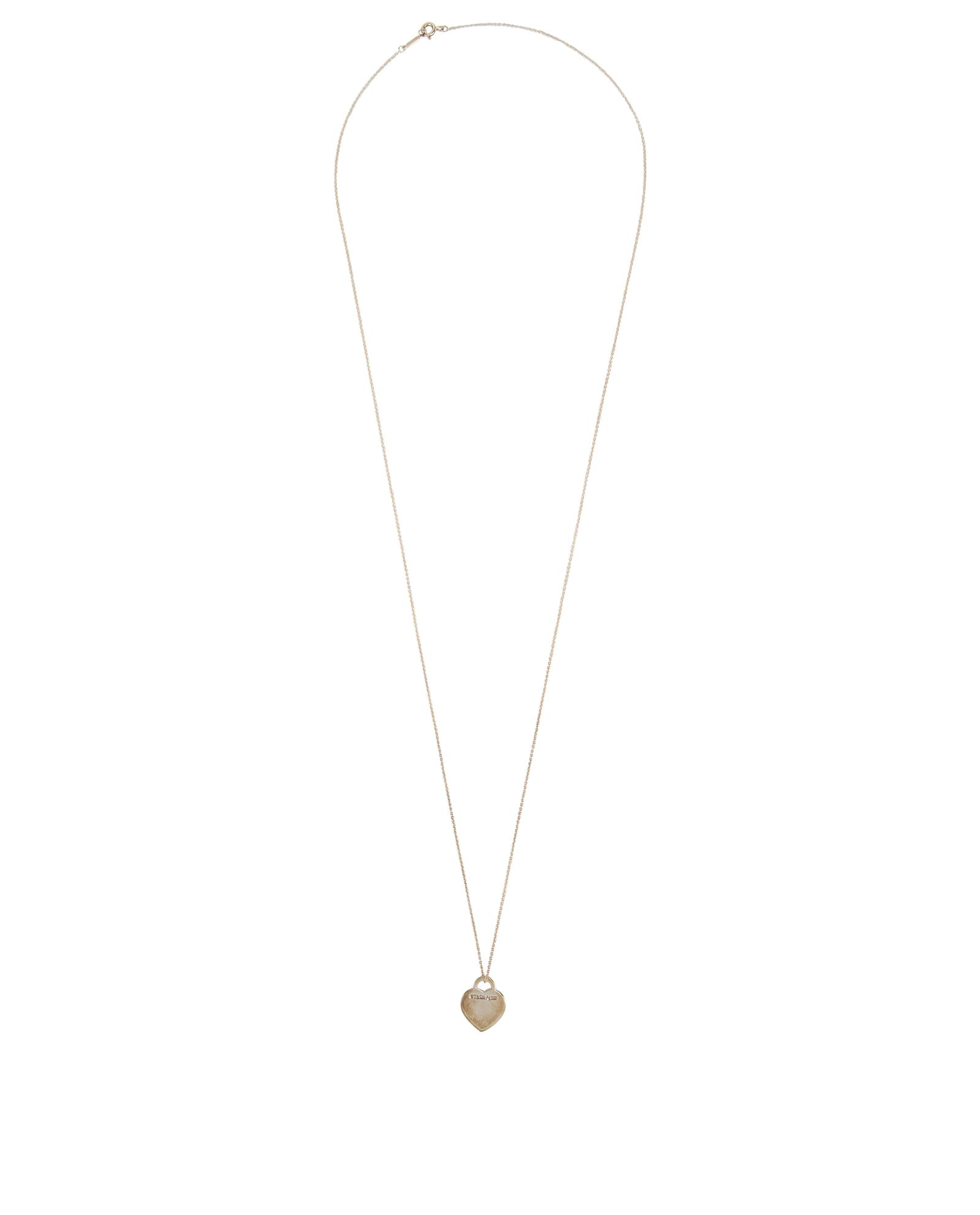 Tiffany Return to Tiffany Heart Tag Necklace, &pound;110, Jewellery, Silver, Sterling Silver, Back view