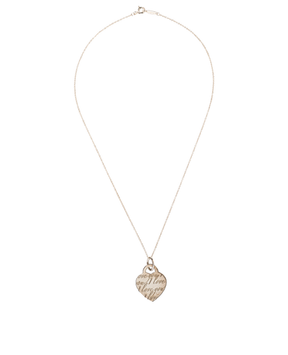Tiffany I Love You Heart Necklace, &pound;120, Jewellery, Silver, Sterling Silver, Front view
