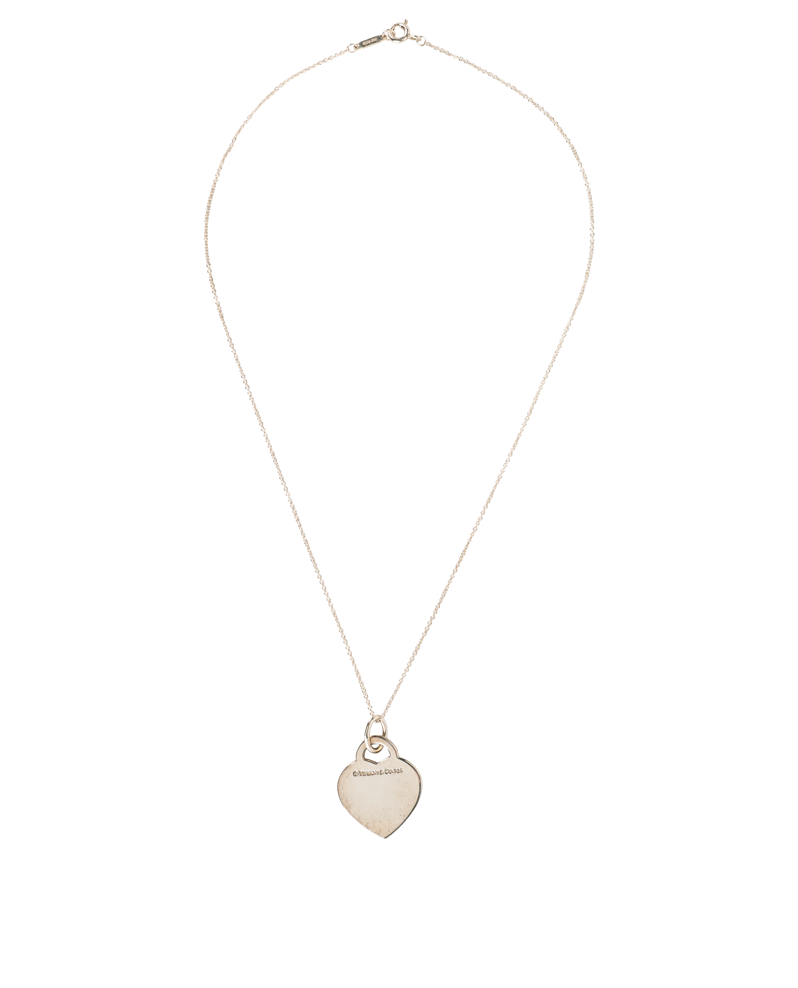 Tiffany I Love You Heart Necklace, &pound;120, Jewellery, Silver, Sterling Silver, Back view