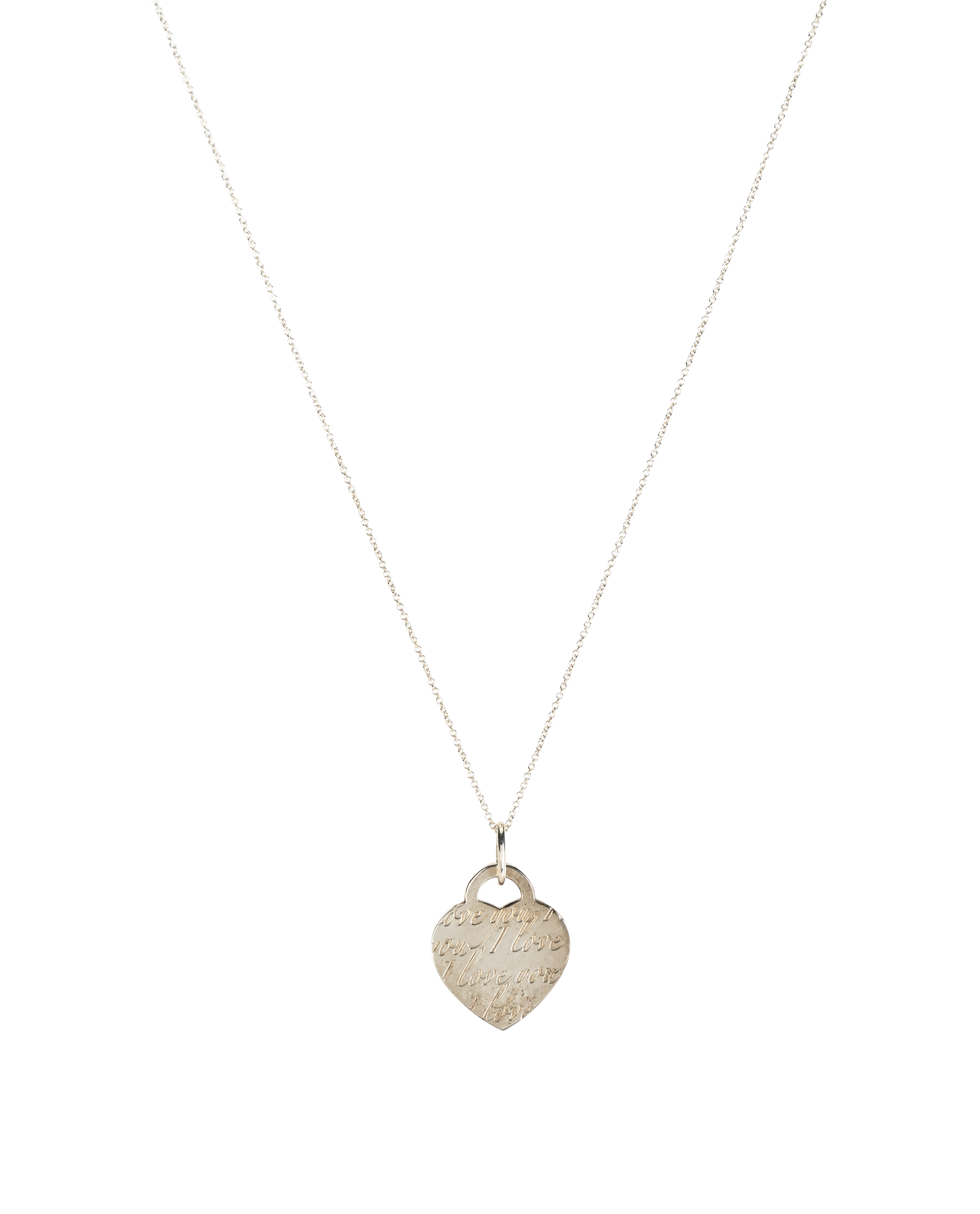 Tiffany I Love You Heart Necklace, &pound;120, Jewellery, Silver, Sterling Silver, Other view