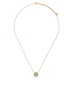 Tiffany T Circle Pendant Necklace,Yellow Gold 18Ct/Diamonds,Turquoise,B,3*