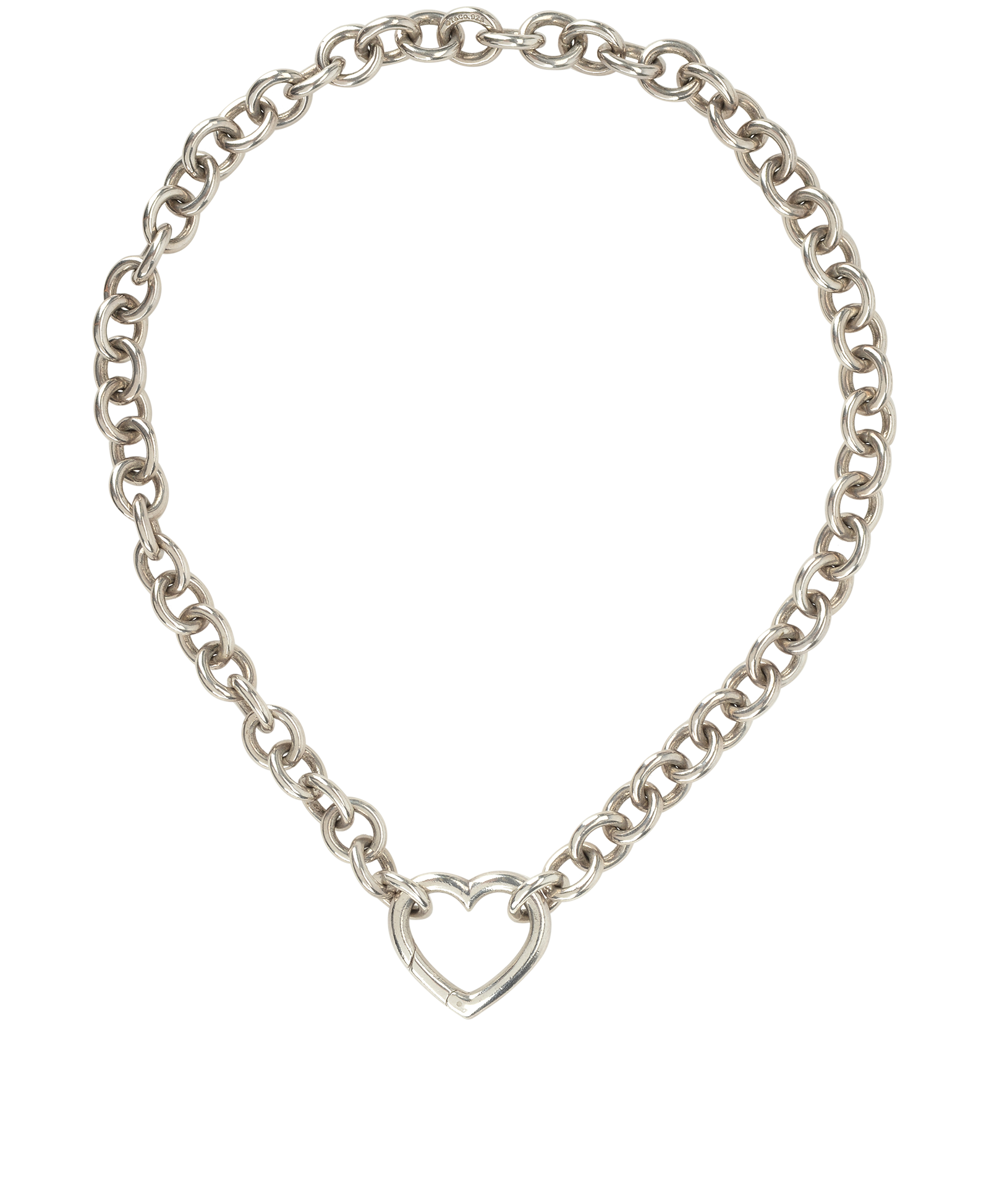 Tiffany & Co Heart Closure Choker, &pound;295, Jewellery, Silver, Silver, Back view