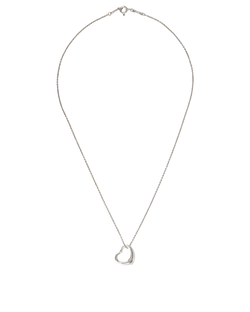 Tiffany & Co Open Heart Pendant Necklace, Sterling Silver, DB/B, 2*