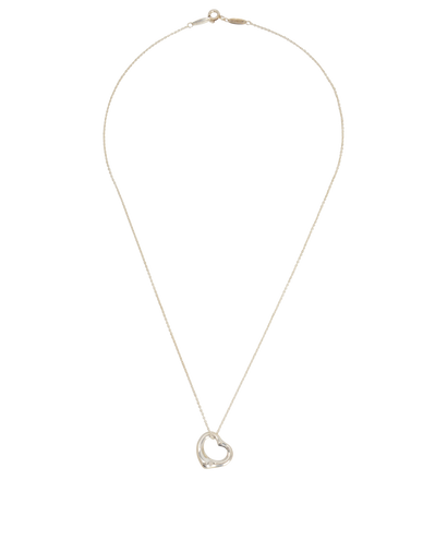 Tiffany Elsa Peretti Open Heart Pendant Necklace, front view