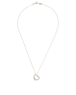 Tiffany Elsa Peretti Open Heart Pendant Necklace, Sterling Silver, DB, 2*