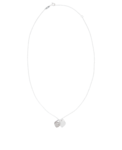 Tiffany & Co Double Heart Tag Pendant One Diamond, front view