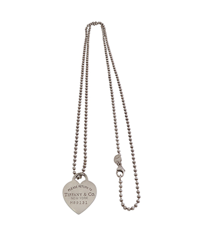 Tiffany & Co Heart Tag Pendant, &pound;140, Jewellery, Silver, Silver, Front view