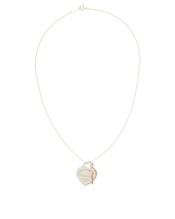 Tiffany & Co Return to Tiffany Heart Tag Key Necklace, Silver/ Rose Gold,