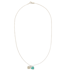 Tiffany Retun To Double Heart Tag Necklace, Sterling Silver, Blue, DB, 2*