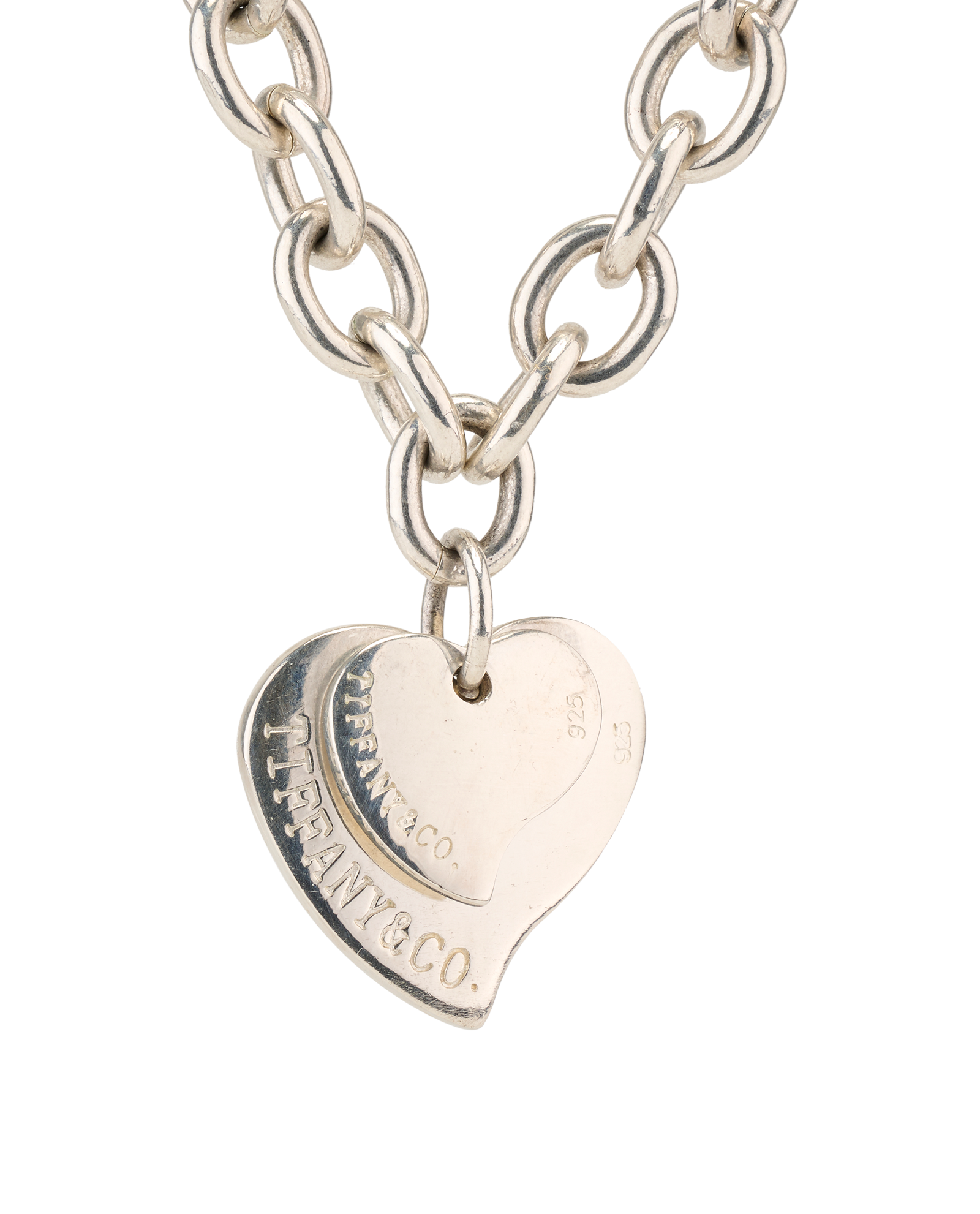 Tiffany & Co Double Heart Toggle Necklace, &pound;350, Jewellery, Silver, Sterling Silver, Other view