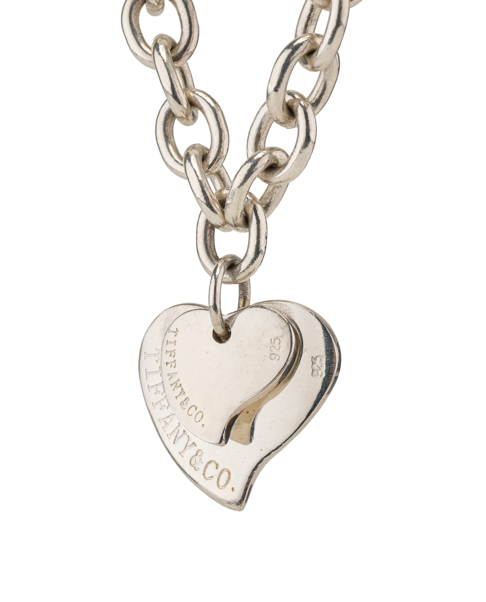 Tiffany & Co Double Heart Toggle Necklace, &pound;350, Jewellery, Silver, Sterling Silver, Other view