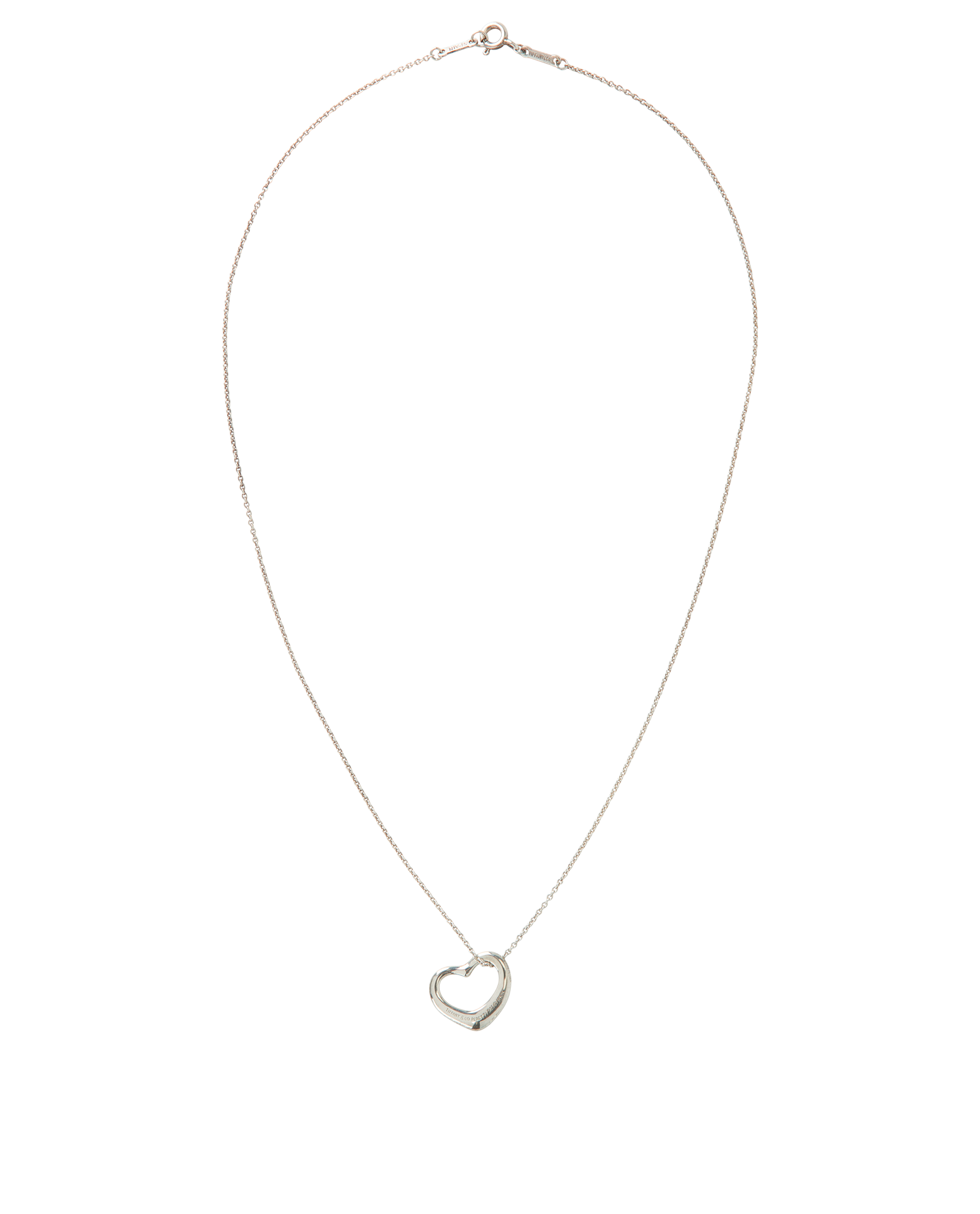 Tiffany & Co Elsa Peretti Open Heart Pendant, &pound;220, Jewellery, Silver, Sterling Silver, Back view
