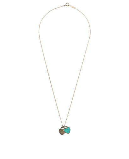 Tiffany RTT Double Heart Necklace, &pound;140, Jewellery, Silver, Sterling Silver, Front view