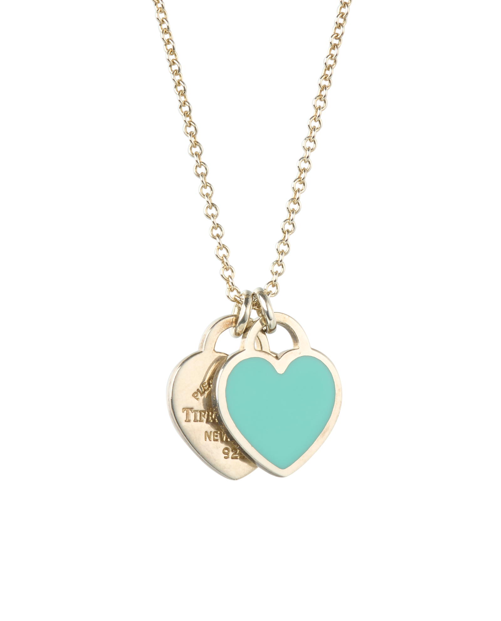 Tiffany RTT Double Heart Necklace, &pound;140, Jewellery, Silver, Sterling Silver, Other view