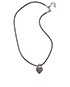Tiffany Heart Lock Necklace, £60, Jewellery, Black, Rubber/Sterling Silver, Other view