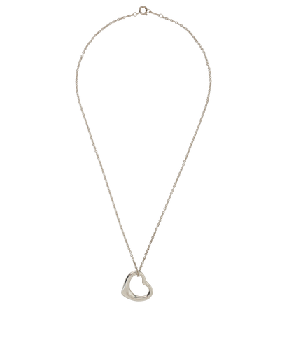 Tiffany & Co Elsa Peretti Open Heart Necklace, &pound;180, Jewellery, Silver, Silver, Front view