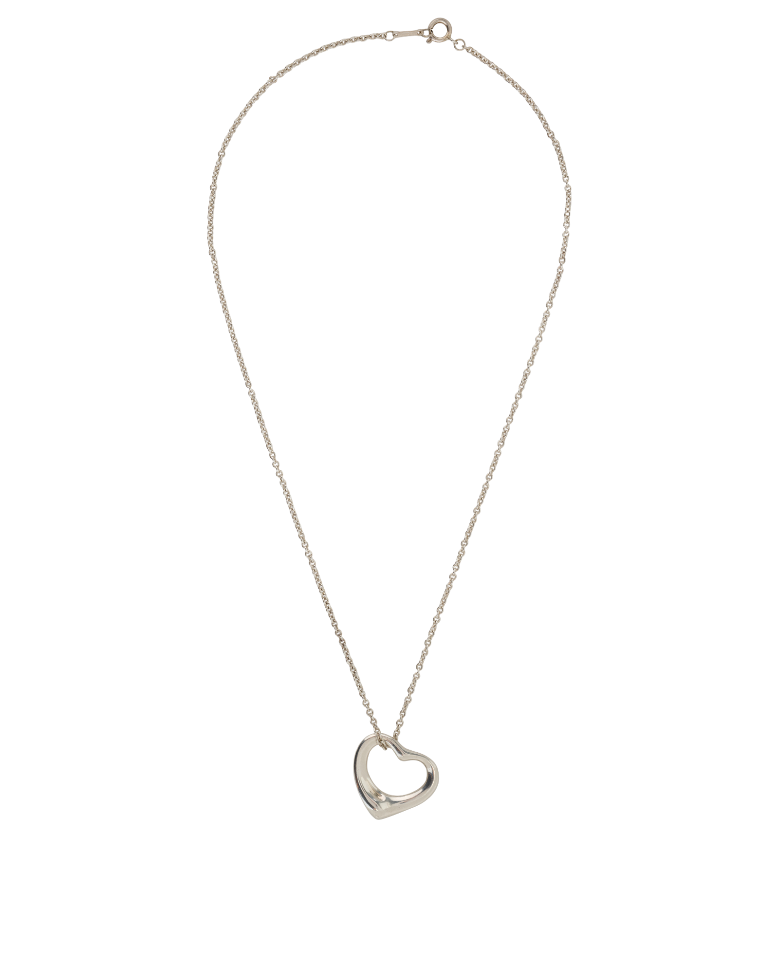 Tiffany & Co Elsa Peretti Open Heart Necklace, &pound;180, Jewellery, Silver, Silver, Back view