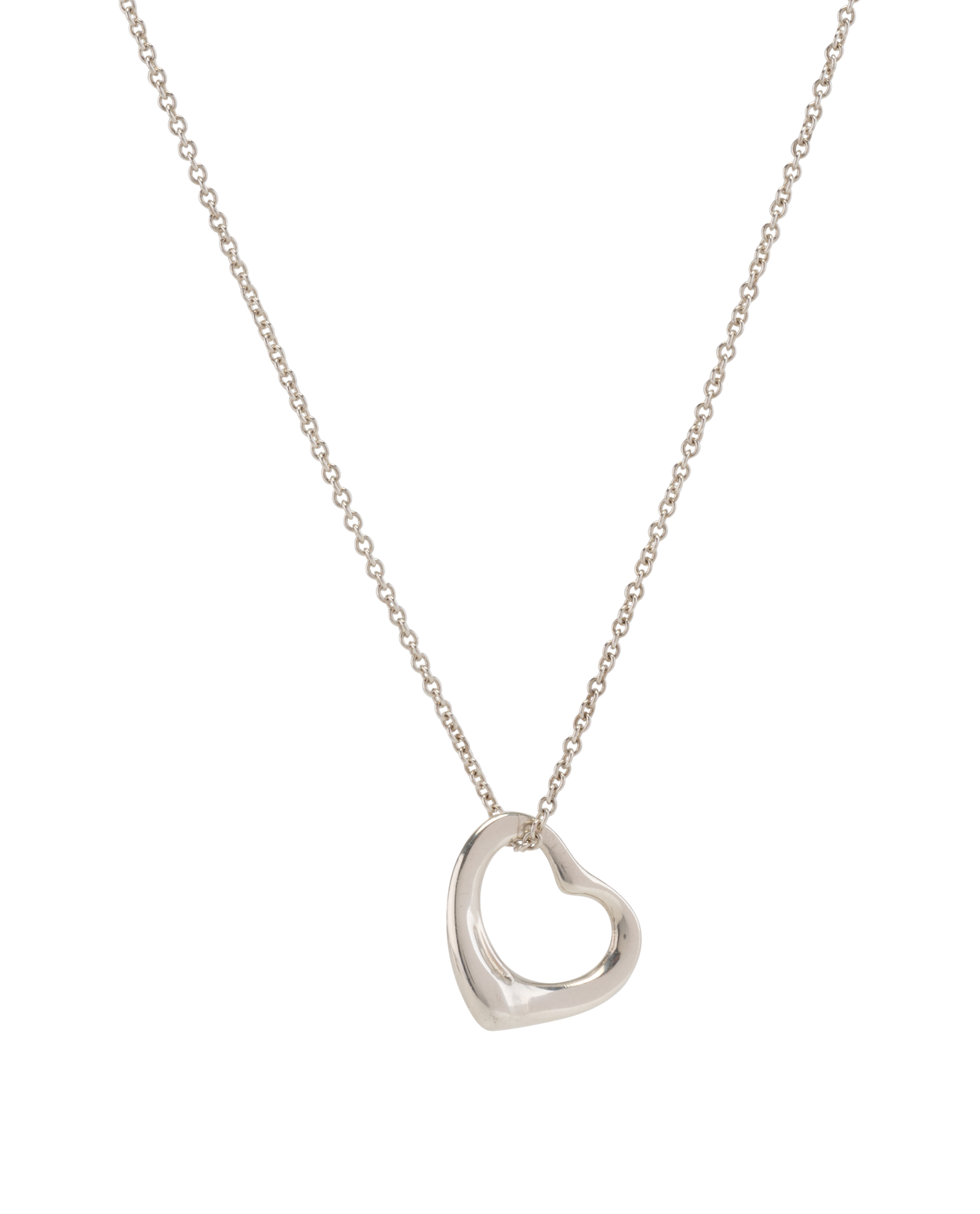 Tiffany & Co Elsa Peretti Open Heart Necklace, &pound;180, Jewellery, Silver, Silver, Other view