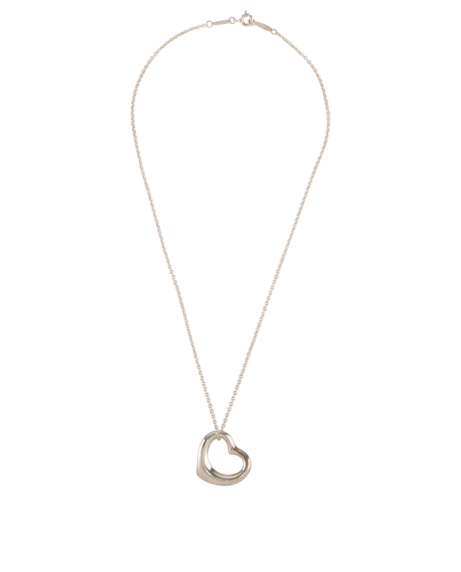 Tiffany & Co Elsa Peretti Open Heart Necklace, &pound;250, Jewellery, Silver, Sterling Silver, Back view