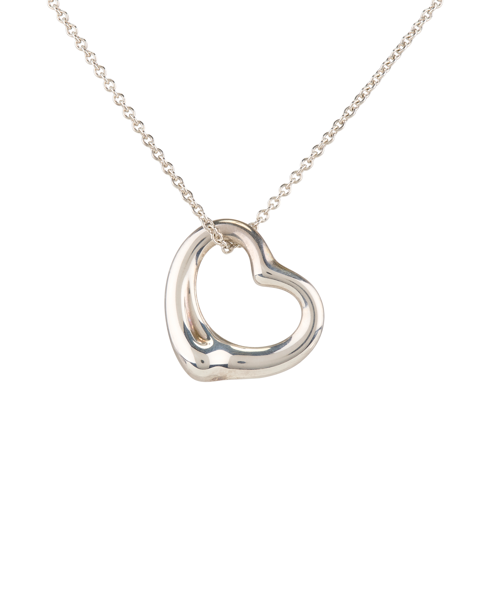 Tiffany & Co Elsa Peretti Open Heart Necklace, &pound;250, Jewellery, Silver, Sterling Silver, Other view