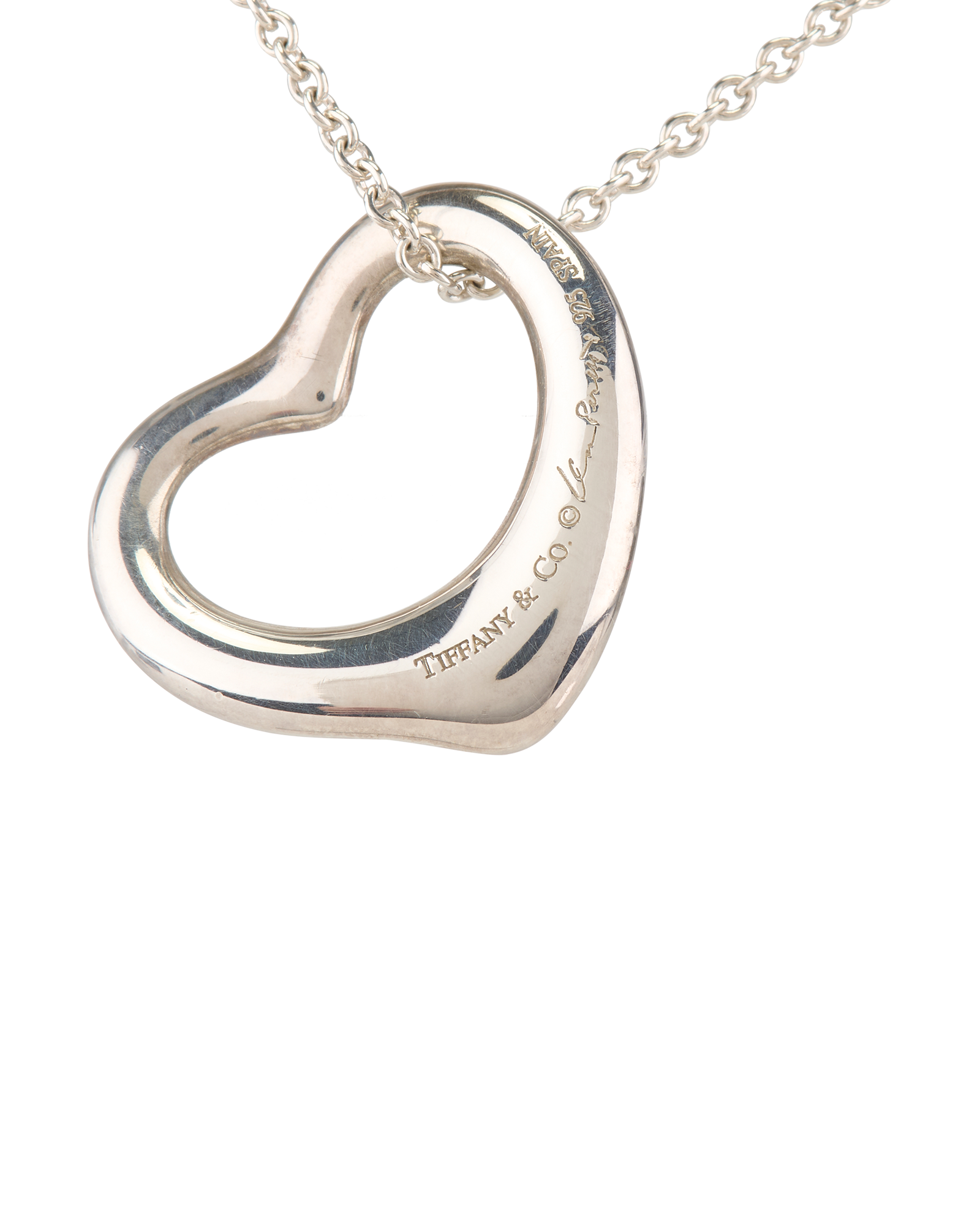 Tiffany & Co Elsa Peretti Open Heart Necklace, &pound;250, Jewellery, Silver, Sterling Silver, Other view