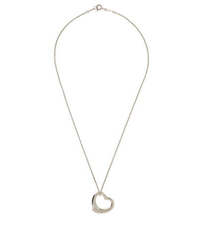 Tiffany & Co Elsa Peretti Open Heart Necklace, &pound;180, Jewellery, Silver, Silver, Front view