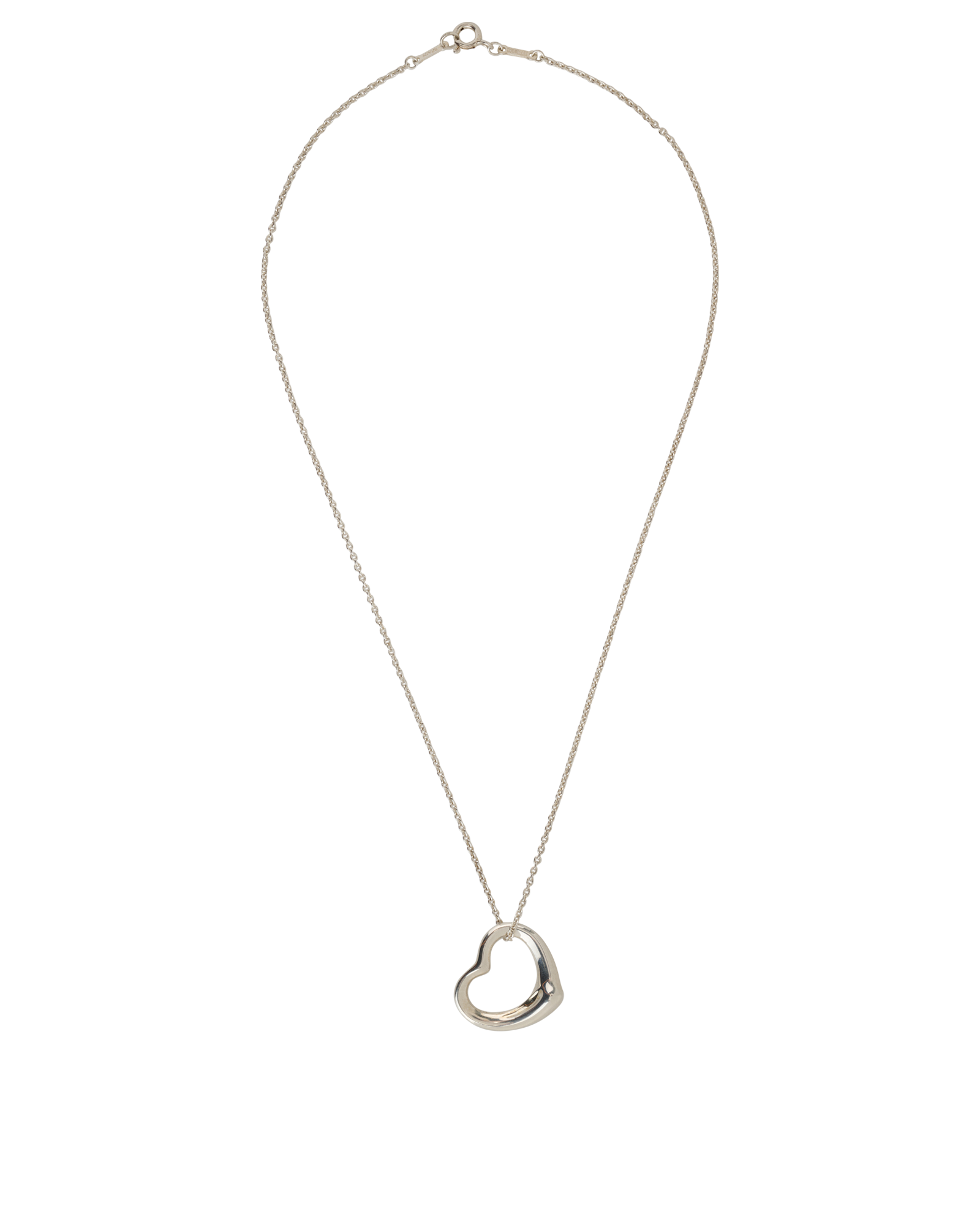 Tiffany & Co Elsa Peretti Open Heart Necklace, &pound;180, Jewellery, Silver, Silver, Back view