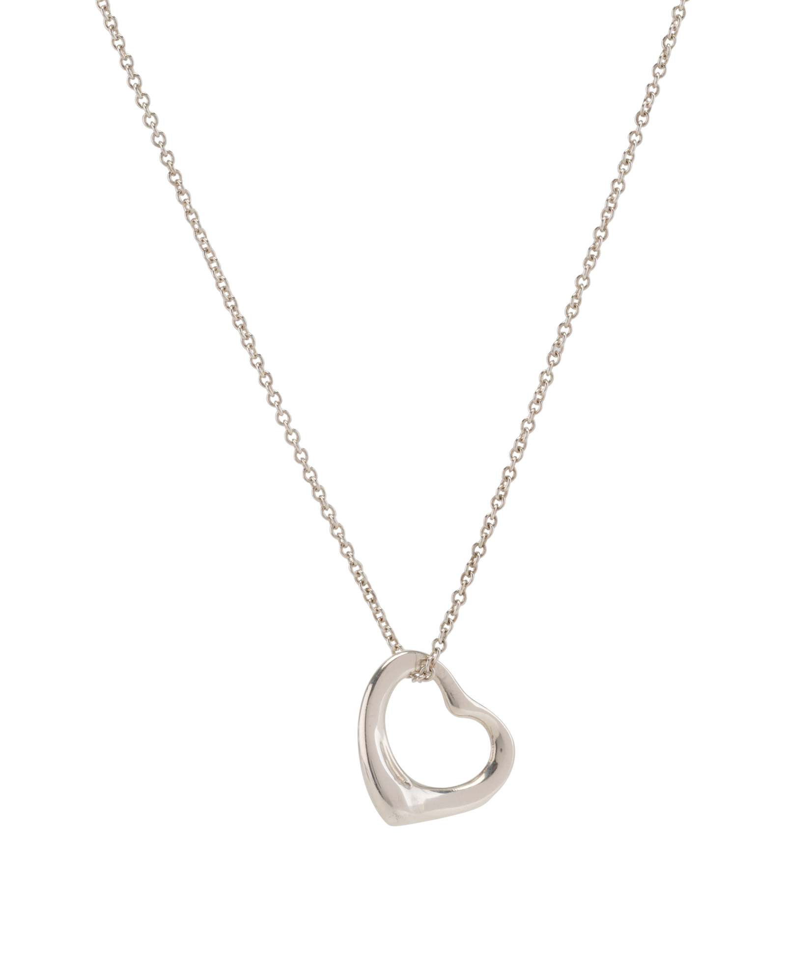 Tiffany & Co Elsa Peretti Open Heart Necklace, &pound;180, Jewellery, Silver, Silver, Other view