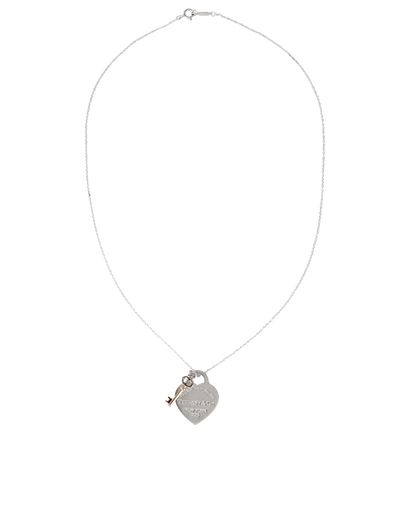 Tiffany & Co Heart Tag and Key Pendant Neckalce, front view