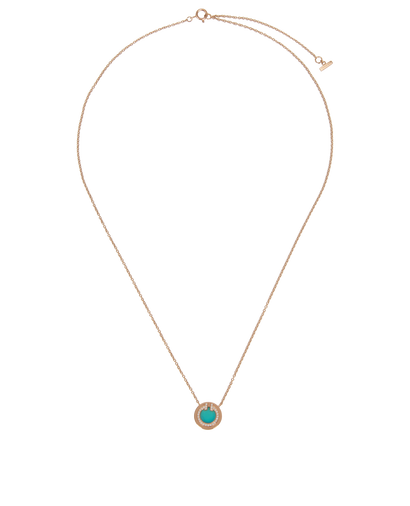 Tiffany T Diamond & Turquoise Circle Pendant Necklace, front view