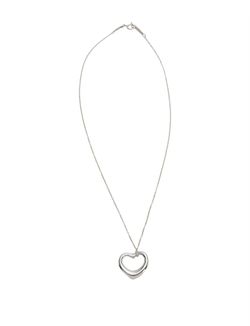 Tiffany Elsa Peretti Open Heart Pendant, Sterling Silver, DB, 3*